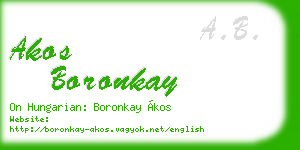 akos boronkay business card