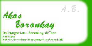 akos boronkay business card